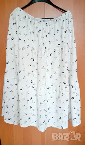 Дълга бяла пола на цветя, снимка 1