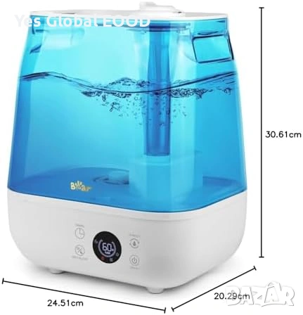 Овлажнител Bear 6L тих с таймер и аромат, снимка 2 - Овлажнители и пречистватели за въздух - 54223538