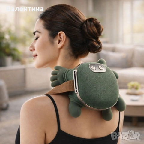 Масажор за врат и рамене с топлина, USB зареждане - 4D масаж, снимка 4 - Масажори - 54265045