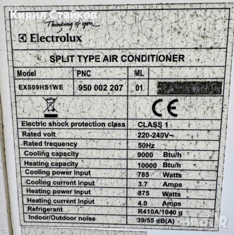Климатик Electrolux EXS09HC1WE, снимка 7 - Климатици - 53230362