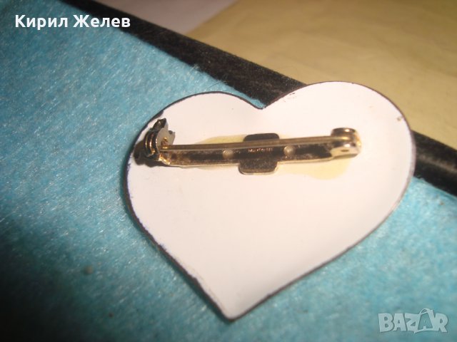 СТАРИННА ПОСРЕБРЕНА БРОШКА - СЪРЧИЦЕ РЪЧНО РИСУВАНА ФЛОРАЛНА ОРНАМЕНТИКА БЕЛ ЕПОК РЕТРО БИЖУ 25070, снимка 5 - Антикварни и старинни предмети - 34883971