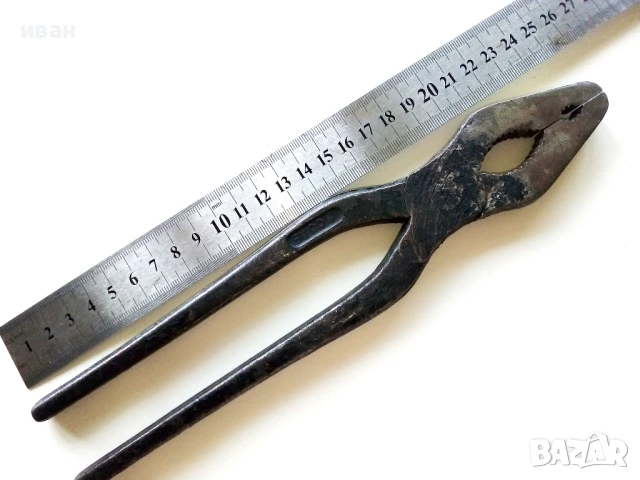 Стари големи 25см.клещи, снимка 5 - Клещи - 50658384