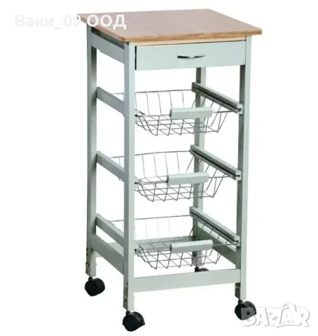 Сервизна количка в ментово зелен цвят , снимка 2 - Маси - 49823931