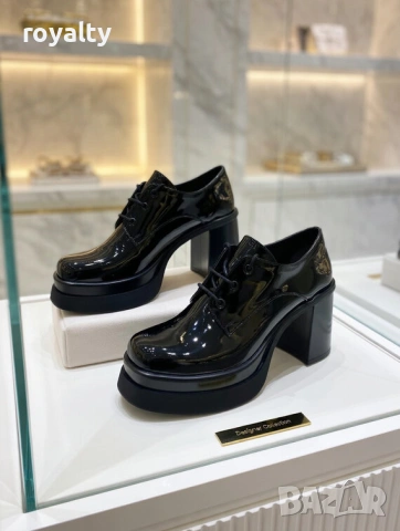 Обувки на ток - черен лак, снимка 5 - Дамски обувки на ток - 54029352