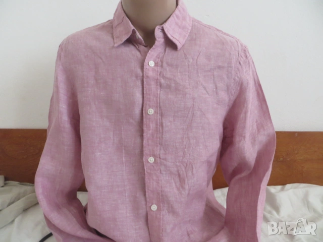 Мъжки ризи с дълъг ръкав лен , снимка 14 - Ризи - 50943822