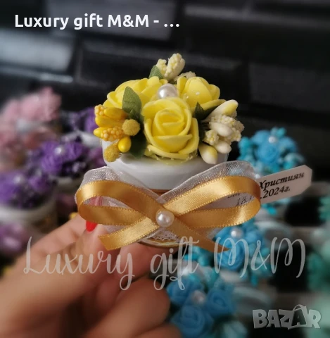 Подаръци за гости, подаръчета за гости - бурканче с мед "Трите рози", снимка 9 - Подаръци за сватба - 50694579