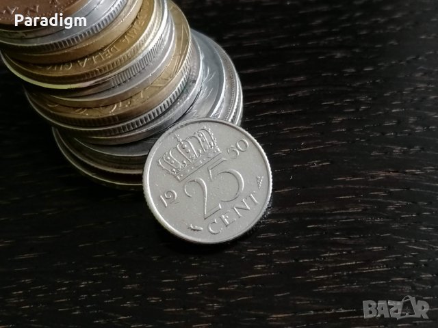 Монета - Холандия - 25 цента | 1950г., снимка 1 - Нумизматика и бонистика - 29264546
