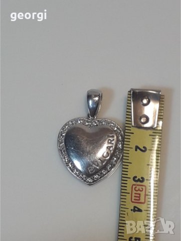 Сребърна висулка сърце Bvlgari , снимка 3 - Колиета, медальони, синджири - 39051655