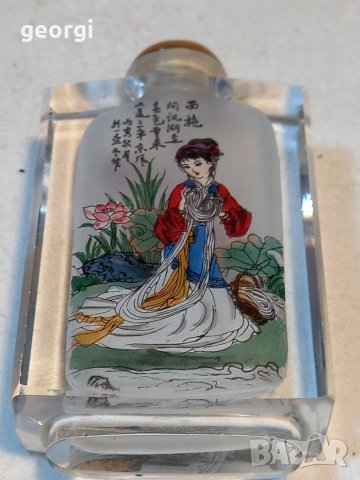 Японско стъклено шишенце за енфие или парфюм, снимка 3 - Колекции - 39038910