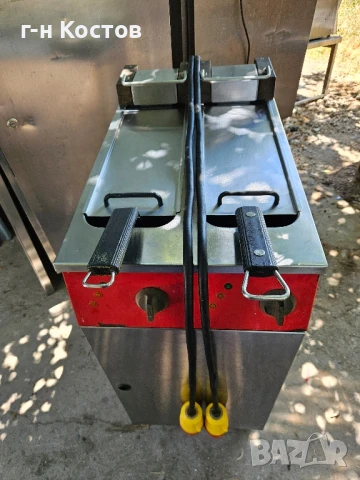 Фритюрник на база професионален на ток трифазен Мощен 2х6kw. 2х10 литра втора употреба , снимка 6 - Обзавеждане на кухня - 50909118