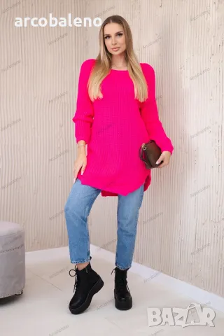 Дамски пуловер с цепки отстрани, 9цвята , снимка 7 - Блузи с дълъг ръкав и пуловери - 47519257