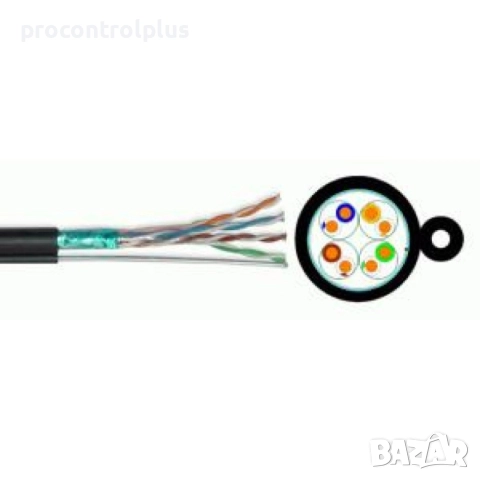 FTP/M Cat5e 24AWG CCA с носещо въже