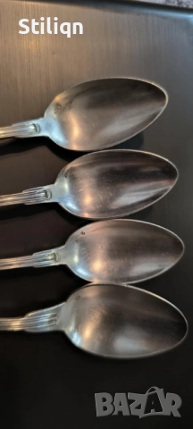 Продават се комплект от 4 дълбоко посребрени лъжички за кафе., снимка 2 - Антикварни и старинни предмети - 52869288
