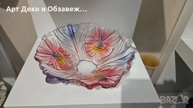 Цветна стъклена фруктиера 