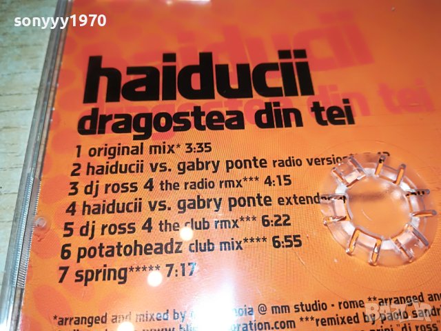 HAIDUCII DRAGOSTEA DIN TEI CD ORIGINAL-ВНОС GERMANY 0404231539, снимка 12 - CD дискове - 40252513