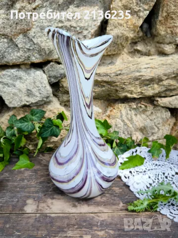 Ваза Мурано 30см, снимка 7 - Антикварни и старинни предмети - 50186603