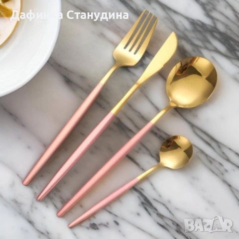 Комплект прибори за хранене от 24 части с луксозен дизайн и магнитна кутия, снимка 3 - Прибори за хранене, готвене и сервиране - 53114931