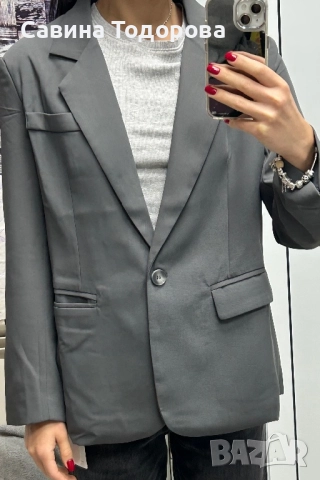 Shein - Чисто ново сиво сако, снимка 4 - Сака - 51961276