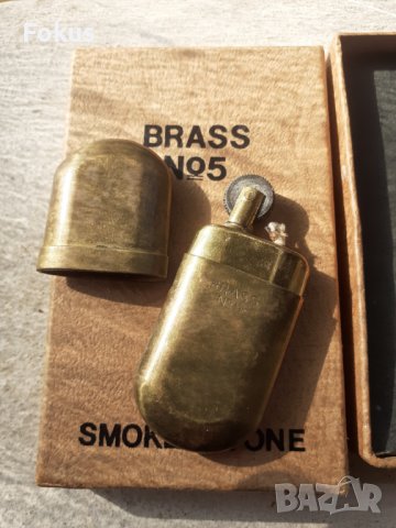 Стара колекционерска бензинова запалка Brass №5 , снимка 4 - Антикварни и старинни предмети - 38515246