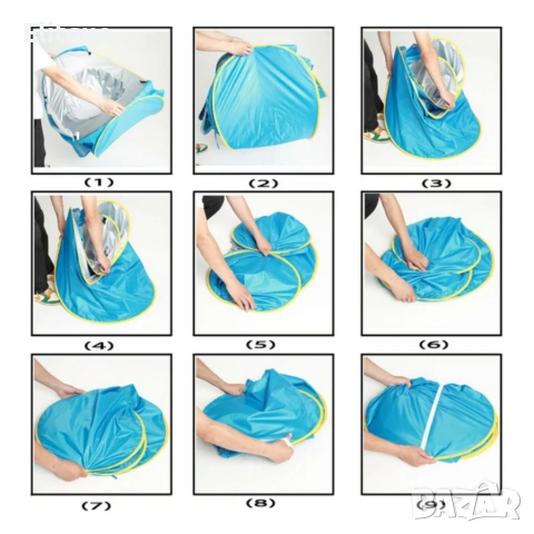 Саморазгъваща плажна палатка с детски басейн 2в1, снимка 11 - Други - 54231208