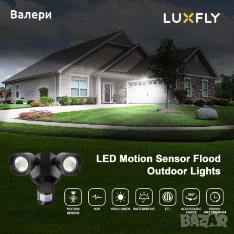 LED външна лампа със сензор за движение, снимка 12 - Външни лампи - 53198657