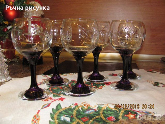 Ръчно рисувани чаши ,цена за комплект 30лв, снимка 4 - Декорация за дома - 34887956