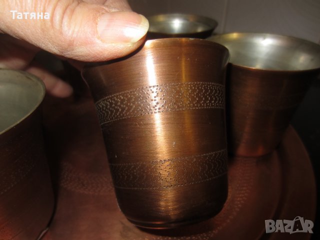 МЕДНИ  СЕРВИЗИ   ЗА КАФЕ С ПОДНОС ;ЧАШИ  ;ДЖЕЗВЕ;ПЕПЕЛНИК; КАНА;КУПА;, снимка 10 - Декорация за дома - 31776571