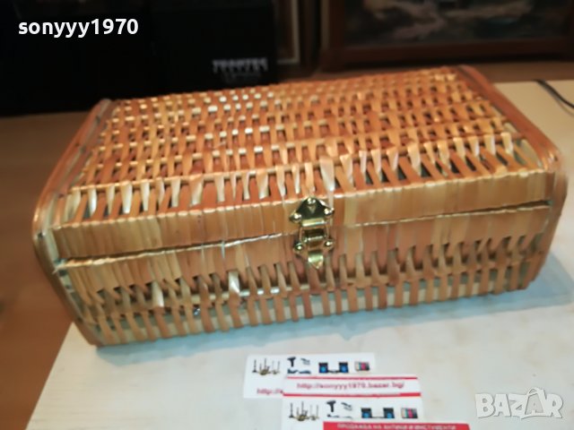 ПЛЕТЕНА КУТИЯ-ВНОС ФРАНЦИЯ 3010221127L, снимка 3 - Антикварни и старинни предмети - 38498472