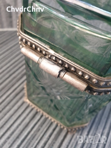 Стара Бохемия кристална кутия с капак 14см/бижутерка-бонбониера-захарница, снимка 8 - Антикварни и старинни предмети - 52967184