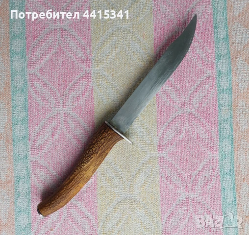 Кухненски нож с дръжка от еленски рог, дължина 27 см.