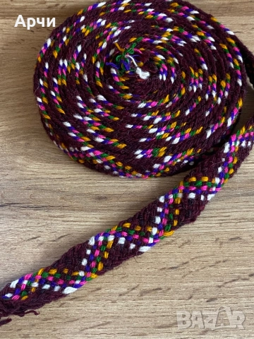 Ръчно плетен вълнен Автентичен колан /възли, снимка 2 - Антикварни и старинни предмети - 51794624