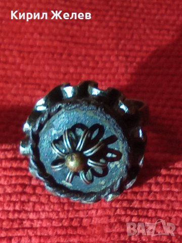 19 ВЕК СРЕБЪРЕН САЧАНЕН ПРЪСТЕН СТАРА РЪЧНА МАЙСТОРСКА ИЗРАБОТКА с ГРАНУЛАЦИЯ РЯДЪК за НОСИЯ 22596, снимка 3 - Антикварни и старинни предмети - 33050416