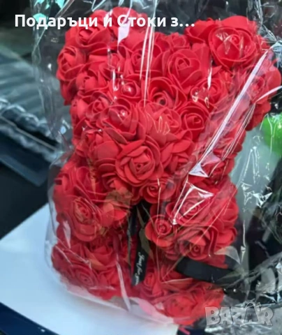 Плюшено мече с LED рози - подарък за Св. Валентин, 8ми март, приятелка, снимка 5 - Други - 53038694