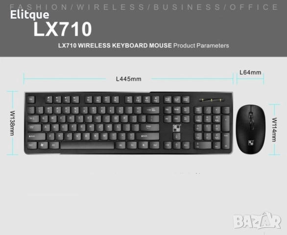 Бизнес безжични Wireless клавиатура и оптична мишка, съвместими с Windows KMT3, снимка 4 - Други стоки за дома - 52819424