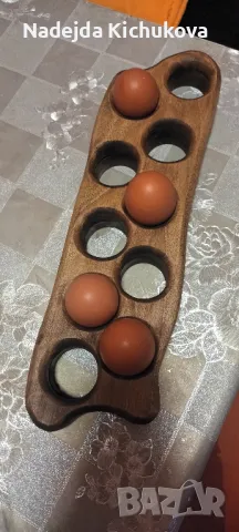 Дъбова поставка за яйца.Цена-20 лв., снимка 7 - Прибори за хранене, готвене и сервиране - 49739765