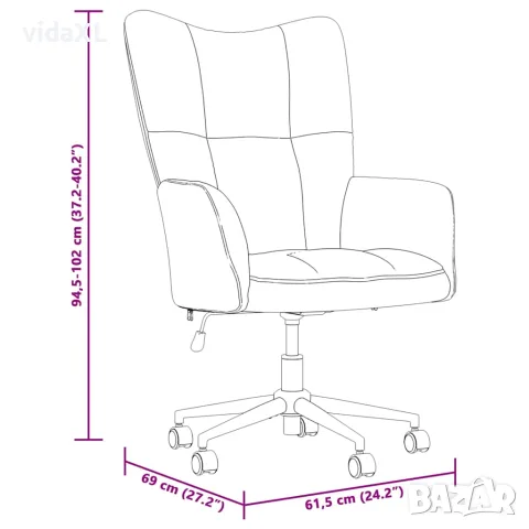 vidaXL Релакс стол, кафяв, кадифе, снимка 8 - Столове - 56146898