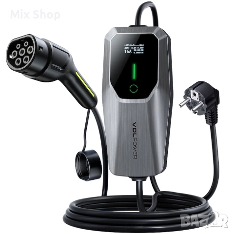 Зарядно за електрическо превозно средство, VDLPOWEREU, 3.6kW, 5m, 6-16A, тип 2, IP65, с шуко контакт