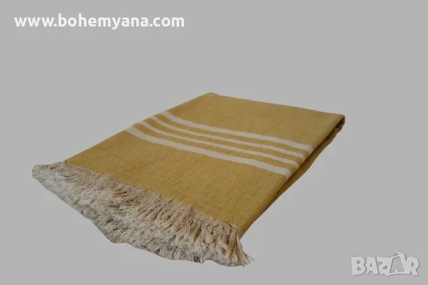 Одеяло лен и памук - горчица, снимка 6 - Олекотени завивки и одеяла - 47292380