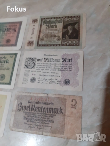 Лот 1 - Райхс марки, Дойче марки банкнота, марка - 6 бр., снимка 3 - Антикварни и старинни предмети - 53938480