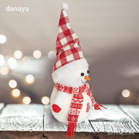 4258 Коледна фигура Снежен човек, 37 см, снимка 2 - Декорация за дома - 42902567