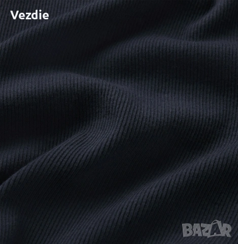 Тъмносиня къса блуза, снимка 2 - Потници - 53299430