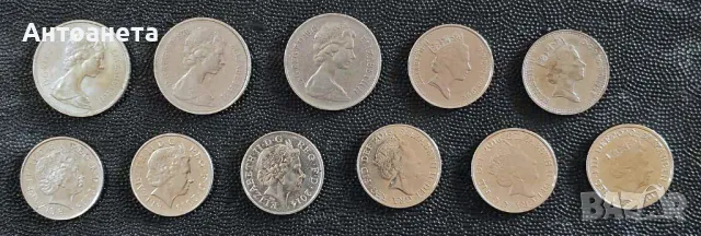 10 пенса Великобритания, 11 различни, снимка 2 - Нумизматика и бонистика - 44351570