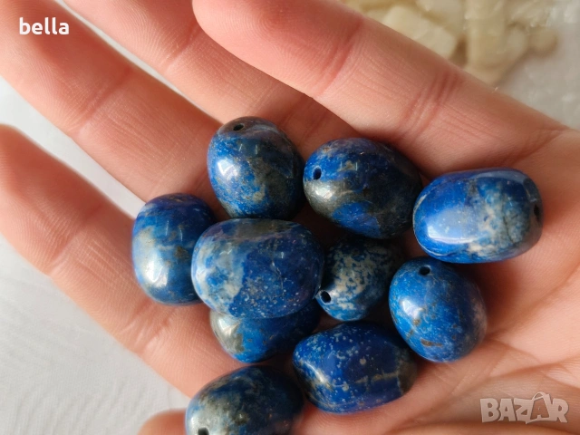 Комплект Естествени Камъни за Бижута: Лапис Лазули и Седеф , снимка 5 - Антикварни и старинни предмети - 54144449