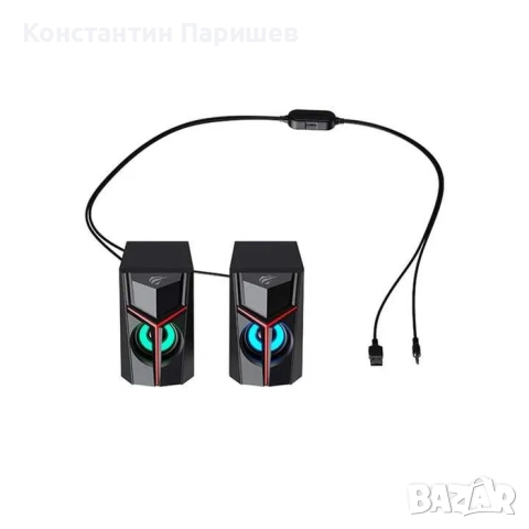Тонколони за компютър Havit SK206, 2.0 RGB, снимка 2 - Тонколони - 52165066