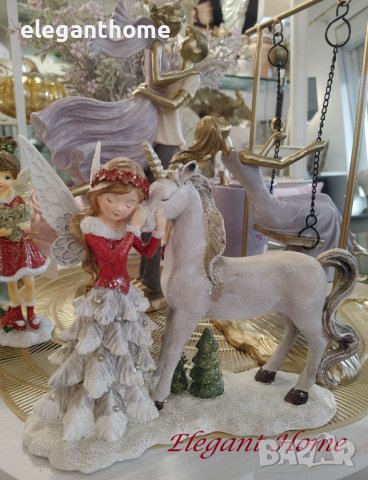 Поли фея с еднорог РАЗМЕРИ - 20х8х11 см , снимка 2 - Декорация за дома - 38678190