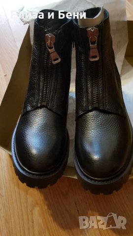 Нови естествена кожа боти кубинки About You, снимка 2 - Дамски боти - 35021490