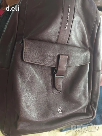 PIQUADRO Italy Original. Страхотна кожена раница, снимка 4 - Раници - 21372553