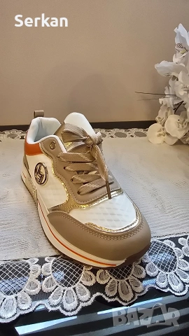 Дамски бежови маратонки, снимка 2 - Маратонки - 53012402