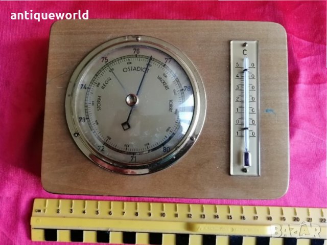 Стенен Стар  БАРОМЕТЪР с Термометър, снимка 5 - Антикварни и старинни предмети - 31018315