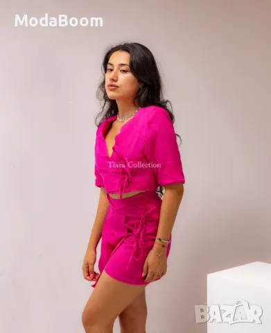 Розов дамски комплект от две части , снимка 3 - Комплекти - 48075829